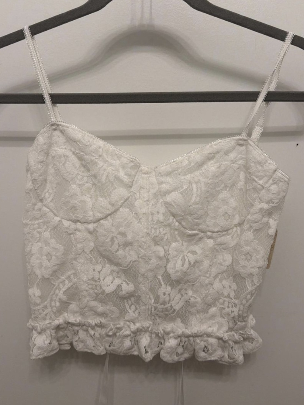 NWT Free People White Floral Lace Corset Top Size Small